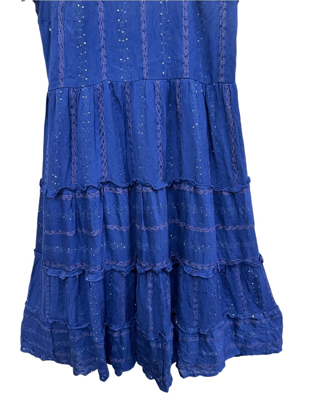 Soft Surroundings Kara Shimmer Dress in blue with sequins Size M Petite NEW - Picture 6 of 12